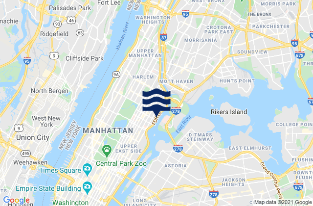 120th Street, United Statesの潮見表地図