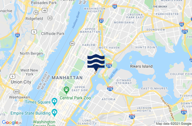 130th Street, United Statesの潮見表地図