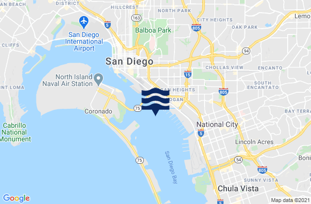 28th St. Pier (San Diego) 0.35 nmi. SW, United Statesの潮見表地図
