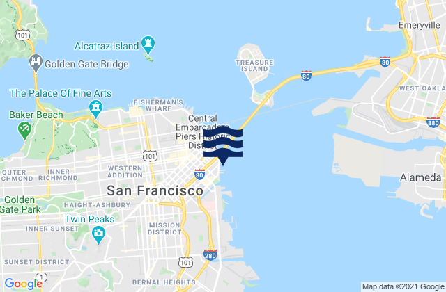 2nd Street, United Statesの潮見表地図