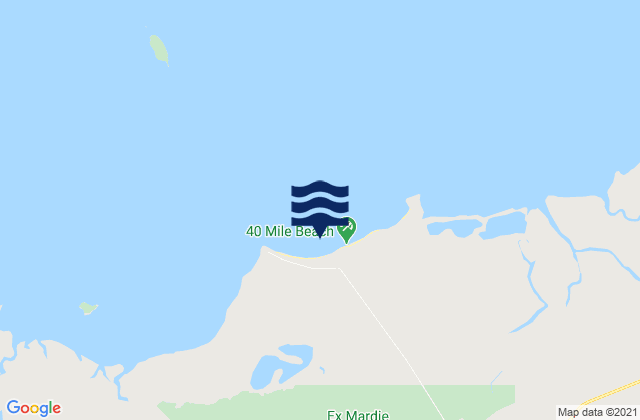 40 Mile Beach, Australiaの潮見表地図