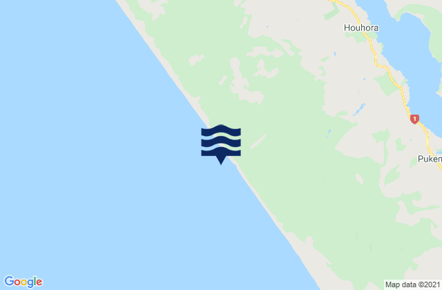 90 Mile Beach, New Zealandの潮見表地図
