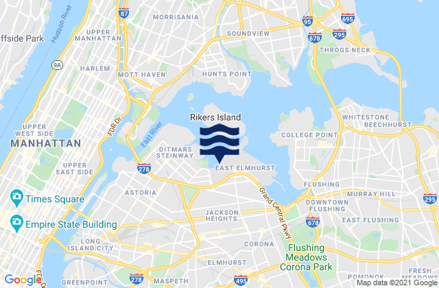 92nd Street, United Statesの潮見表地図
