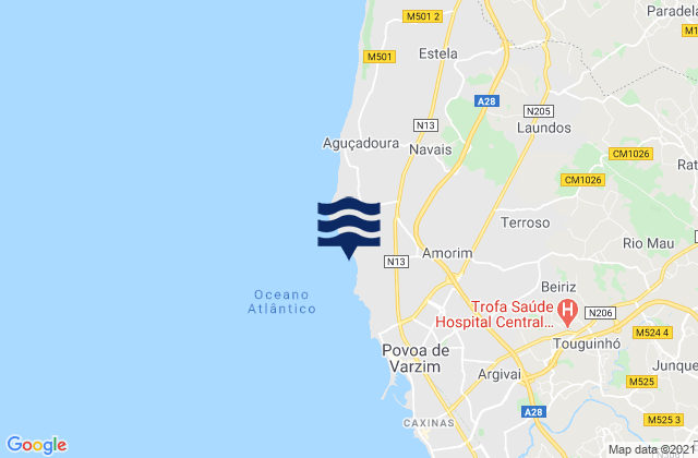 A Ver o Mar, Portugalの潮見表地図