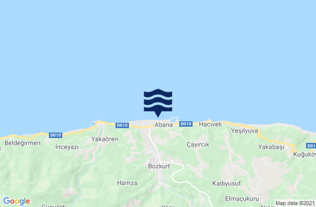 Abana, Turkeyの潮見表地図