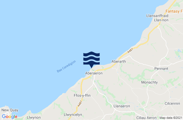Aberaeron, United Kingdomの潮見表地図
