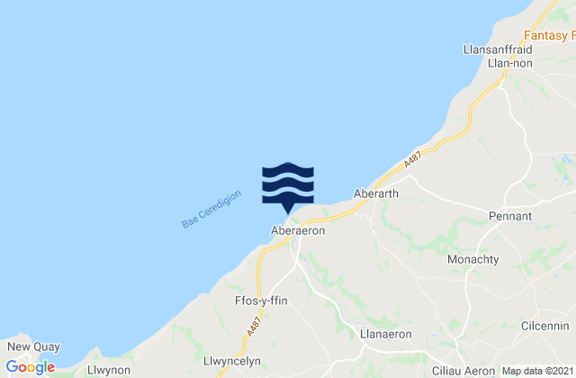 Aberaeron North Beach, United Kingdomの潮見表地図