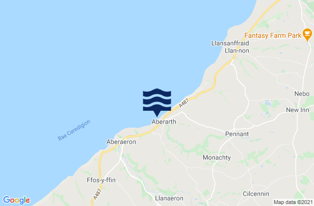 Aberarth Beach, United Kingdomの潮見表地図