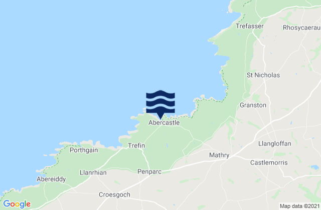 Abercastle Beach, United Kingdomの潮見表地図