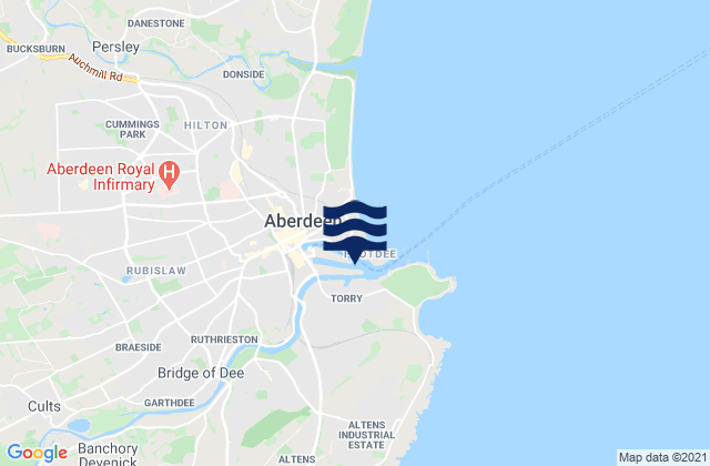 Aberdeen, United Kingdomの潮見表地図