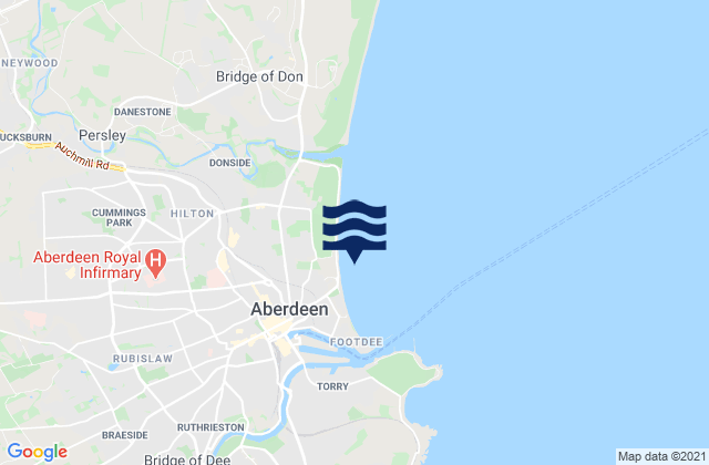 Aberdeen Beach, United Kingdomの潮見表地図