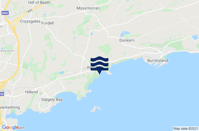 Aberdour, United Kingdomの潮見表地図