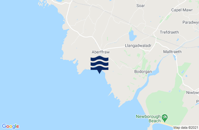 Aberffraw Bay, United Kingdomの潮見表地図