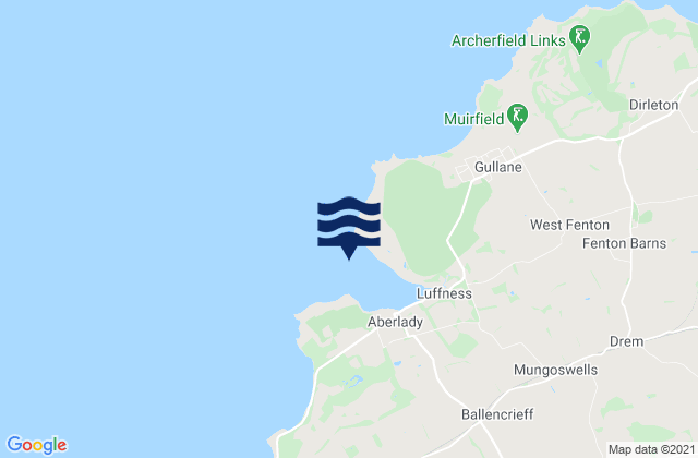 Aberlady Bay, United Kingdomの潮見表地図