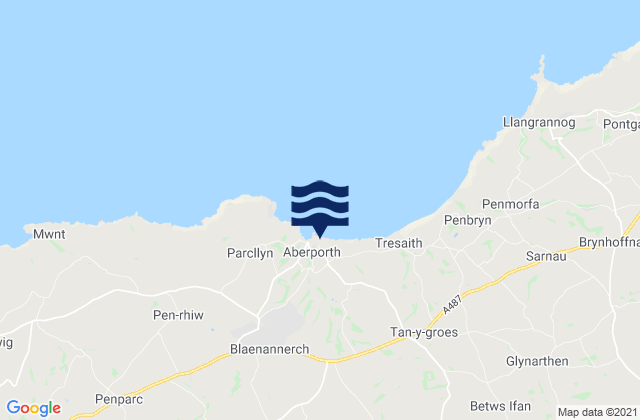 Aberporth, United Kingdomの潮見表地図