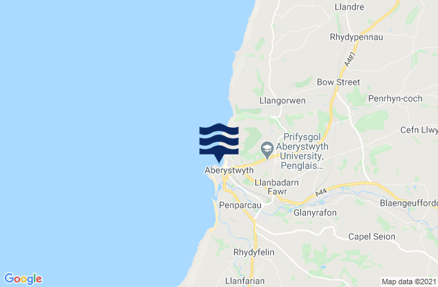 Aberystwyth - North Beach, United Kingdomの潮見表地図