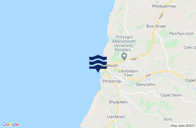 Aberystwyth - South Beach, United Kingdomの潮見表地図