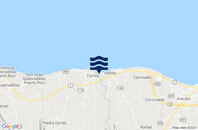 Abra Honda Barrio, Puerto Ricoの潮見表地図