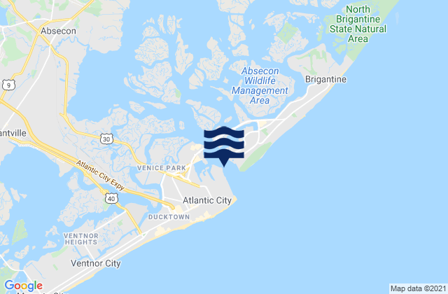 Absecon Inlet, United Statesの潮見表地図