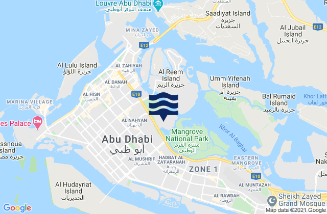 Abu Dhabi, United Arab Emiratesの潮見表地図