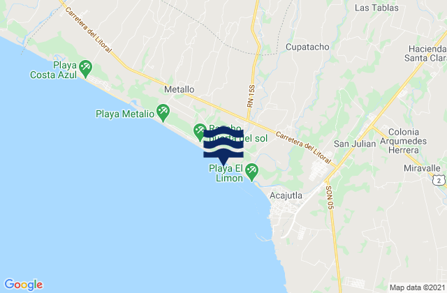 Acajutla, El Salvadorの潮見表地図