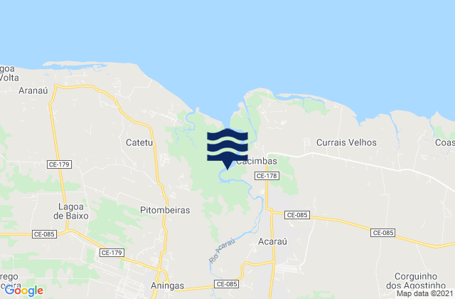 Acaraú, Brazilの潮見表地図