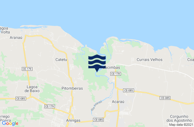Acaraú, Brazilの潮見表地図
