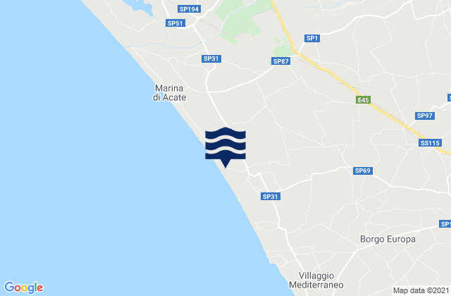 Acate, Italyの潮見表地図