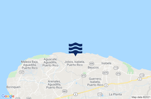 Aceitunas, Puerto Ricoの潮見表地図