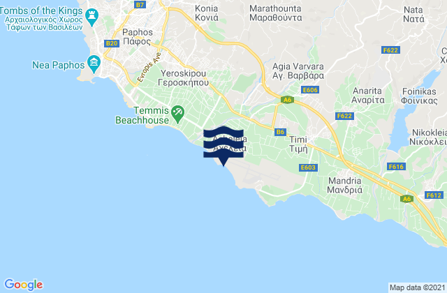 Achéleia, Cyprusの潮見表地図