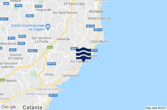 Aci Castello, Italyの潮見表地図