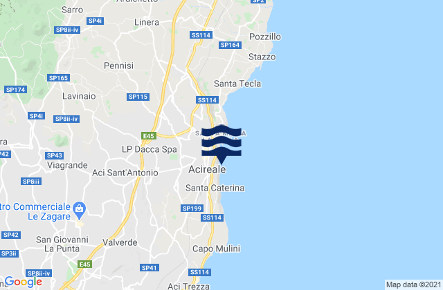 Acireale, Italyの潮見表地図