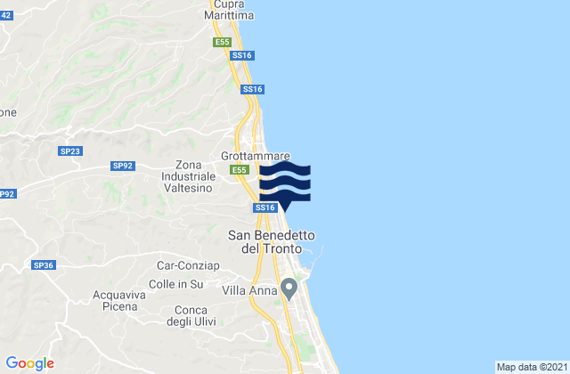 Acquaviva Picena, Italyの潮見表地図