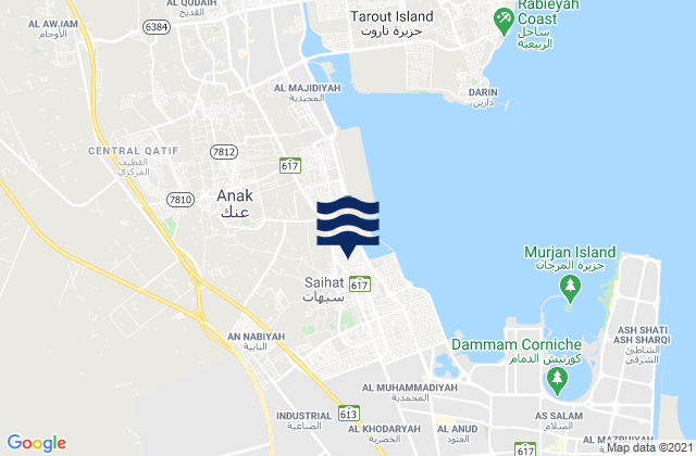 Ad Dammām, Saudi Arabiaの潮見表地図