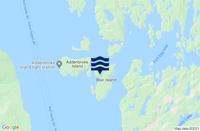 Addenbroke Island, Canadaの潮見表地図