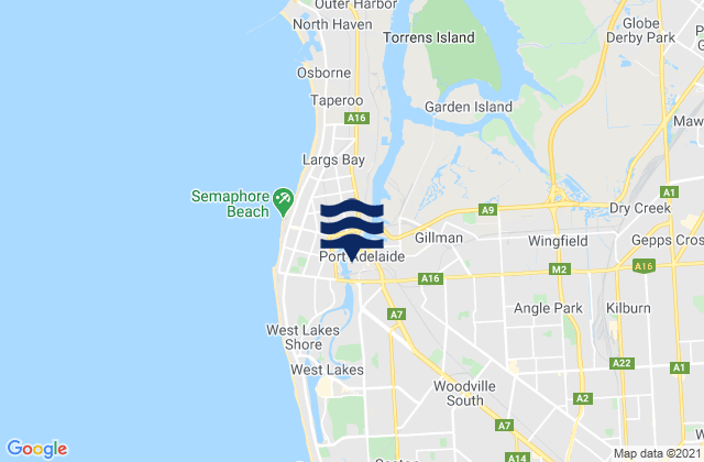 Adelaide Inner Harbour, Australiaの潮見表地図