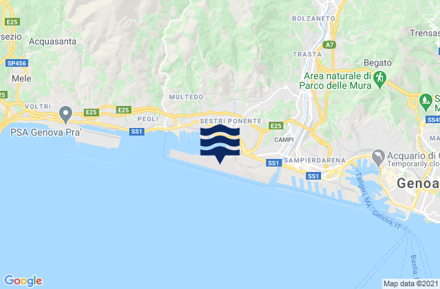 Aeroporto Cristoforo Colombo, Italyの潮見表地図