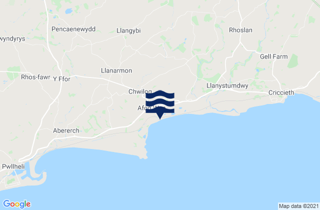 Afon Wen Beach, United Kingdomの潮見表地図