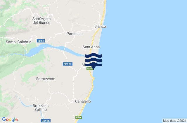 Africo Nuovo, Italyの潮見表地図