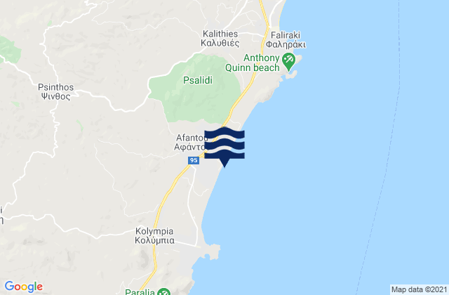 Afántou, Greeceの潮見表地図
