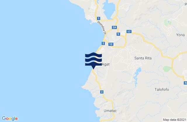 Agat Municipality, Guamの潮見表地図