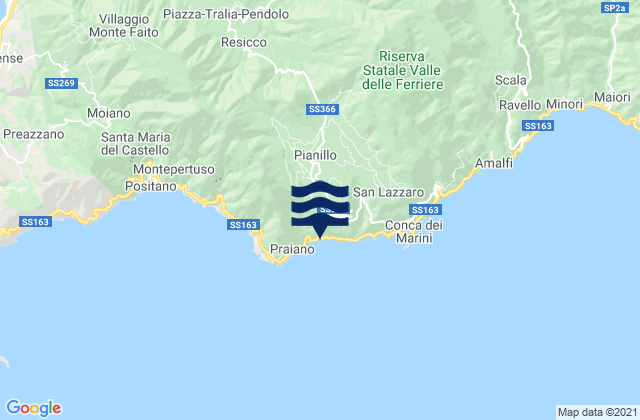 Agerola, Italyの潮見表地図