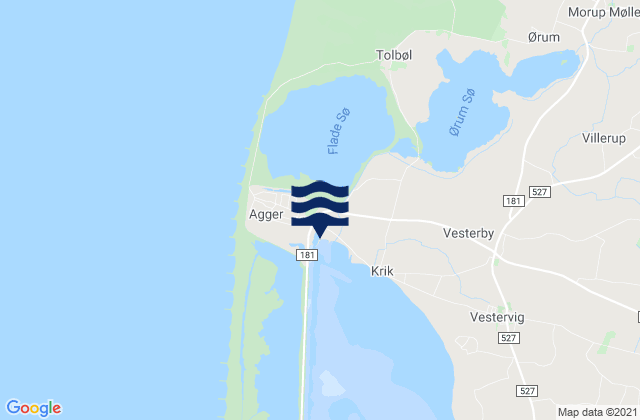 Agger, Denmarkの潮見表地図