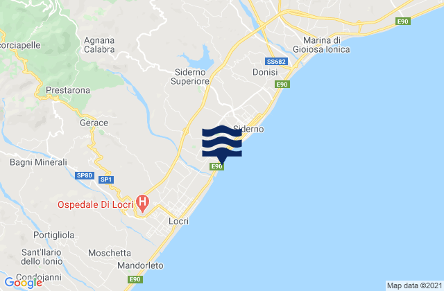 Agnana Calabra, Italyの潮見表地図