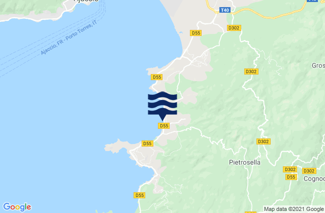 Agosta, Franceの潮見表地図
