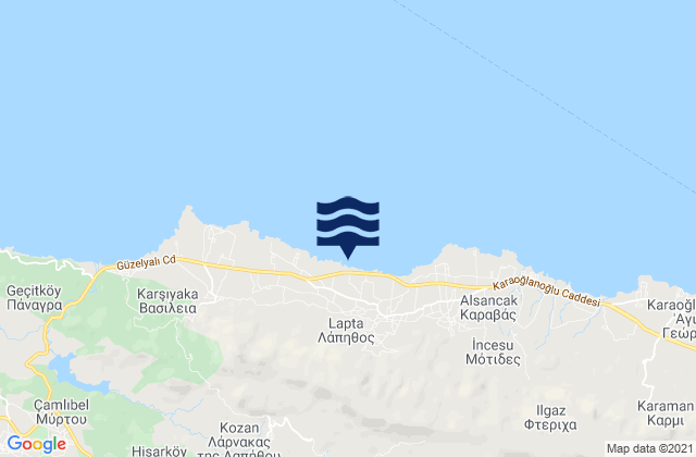 Agridáki, Cyprusの潮見表地図