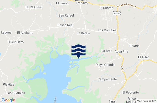 Agua Fría, Hondurasの潮見表地図
