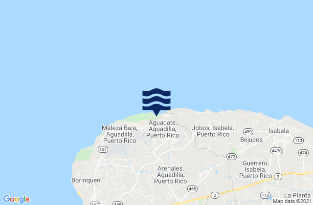 Aguacate Barrio, Puerto Ricoの潮見表地図