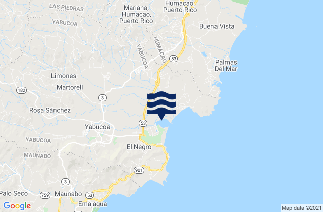 Aguacate Barrio, Puerto Ricoの潮見表地図