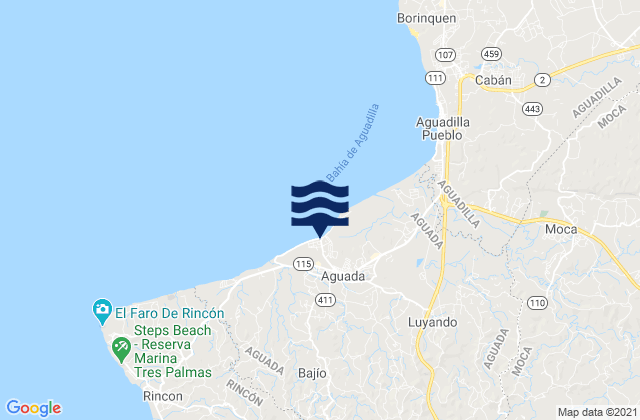 Aguada Barrio-Pueblo, Puerto Ricoの潮見表地図
